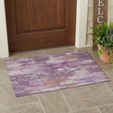 3' X 5' Plum And Purple Abstract Washable Indoor Outdoor Area Rug