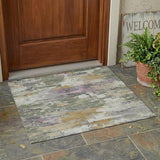 3' X 5' Sage And Green Abstract Washable Indoor Outdoor Area Rug