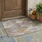 3' X 5' Taupe And Brown Abstract Washable Indoor Outdoor Area Rug