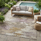 5' X 8' Taupe And Brown Abstract Washable Indoor Outdoor Area Rug