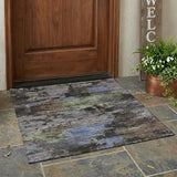 3' X 5' Brown And Graphite Abstract Washable Indoor Outdoor Area Rug