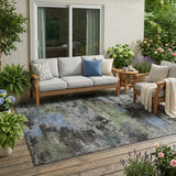 5' X 8' Taupe And Brown Abstract Washable Indoor Outdoor Area Rug