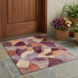 3' X 5' Merlot And Red Abstract Washable Indoor Outdoor Area Rug