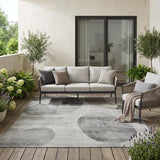 5' X 8' Taupe And Brown Geometric Washable Indoor Outdoor Area Rug