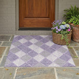 3' X 5' Lavender And Purple Geometric Washable Indoor Outdoor Area Rug