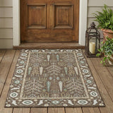3' X 5' Coffee And Brown Oriental Washable Indoor Outdoor Area Rug