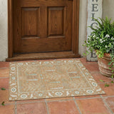 3' X 5' Copper And Orange Oriental Washable Indoor Outdoor Area Rug