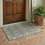 3' X 5' Gray And Graphite Oriental Washable Indoor Outdoor Area Rug