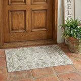 3' X 5' Ivory And Beige Oriental Washable Indoor Outdoor Area Rug