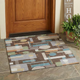 3' X 5' Coffee And Brown Geometric Washable Indoor Outdoor Area Rug