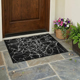 3' X 5' Black And Ivory Abstract Washable Indoor Outdoor Area Rug