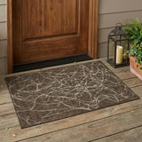 3' X 5' Chocolate And Brown Abstract Washable Indoor Outdoor Area Rug