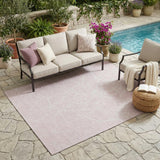 5' X 8' Pink And Linen Abstract Washable Indoor Outdoor Area Rug