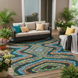 5' X 8' Gray And Graphite Abstract Washable Indoor Outdoor Area Rug