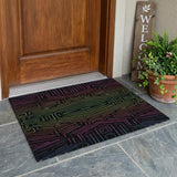 3' X 5' Black And Purple Geometric Washable Indoor Outdoor Area Rug