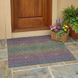 3' X 5' Gray And Graphite Geometric Washable Indoor Outdoor Area Rug