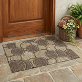 3' X 5' Brown And Chocolate Faux Bois Washable Indoor Outdoor Area Rug