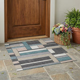 3' X 5' Gray And Graphite Geometric Washable Indoor Outdoor Area Rug