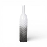 28" White And Gray Ombre Metal Cylinder Floor Vase