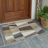 3' X 5' Chocolate And Brown Geometric Washable Indoor Outdoor Area Rug