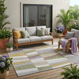 5' X 8' Pewter And Gray Geometric Washable Indoor Outdoor Area Rug