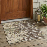 3' X 5' Coffee And Brown Abstract Washable Indoor Outdoor Area Rug