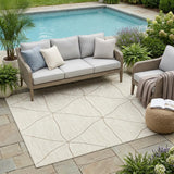 5' X 8' Coffee And Brown Geometric Washable Indoor Outdoor Area Rug