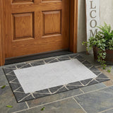 3' X 5' Graphite And Gray Geometric Washable Indoor Outdoor Area Rug