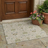 3' X 5' Beige And Brown Oriental Washable Indoor Outdoor Area Rug