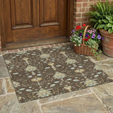 3' X 5' Chocolate And Brown Oriental Washable Indoor Outdoor Area Rug