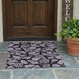 3' X 5' Lavender And Purple Animal Print Washable Indoor Outdoor Area Rug
