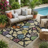 5' X 8' Wheat And Gold Animal Print Washable Indoor Outdoor Area Rug