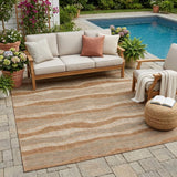 5' X 8' Copper And Orange Striped Washable Indoor Outdoor Area Rug