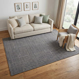 5' X 8' Gray And Silver Hand Woven Area Rug