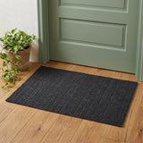 3' X 5' Black And Gray Wool Hand Knotted Area Rug