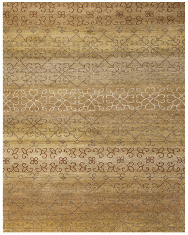 8' Gray Beige And Tan Geometric Washable Area Rug With UV Protection