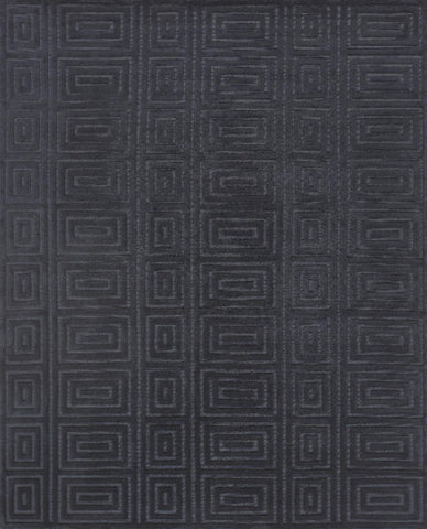 5' X 8' Beige and Black Abstract Non Skid Area Rug
