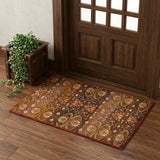 2' X 3' Brown Red And Tan Wool Ikat Hand Knotted Area Rug