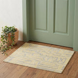 2' X 3' Gold And Gray Wool Abstract Hand Knotted Area Rug