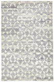 2' X 3' Gray And Ivory Floral Hand Knotted Area Rug