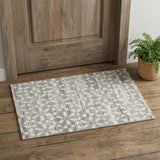 2' X 3' Gray And Ivory Floral Hand Knotted Area Rug