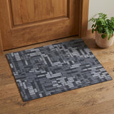 2' X 3' Blue And Gray Striped Hand Knotted Area Rug