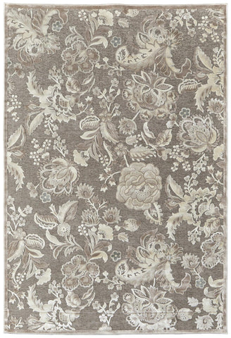 8' X 10' Taupe And Brown Abstract Washable Indoor Outdoor Area Rug
