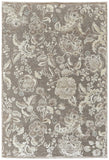 8' X 10' Brown Charcoal And Brick Red Damask Washable Indoor Outdoor Area Rug