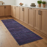 8' Blue And Purple Abstract Washable Area Rug