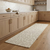 8' Ivory And Beige Animal Print Hand Knotted Area Rug
