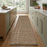 8' Brown And Black Abstract Hand Knotted Area Rug
