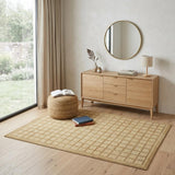 4' X 6' Gold And Brown Wool Geometric Hand Knotted Area Rug
