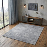 4' X 6' Blue And Gray Ombre Hand Woven Area Rug