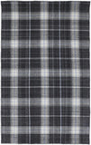 8' X 10' Navy Blue Plaid Washable Non Skid Indoor Outdoor Area Rug